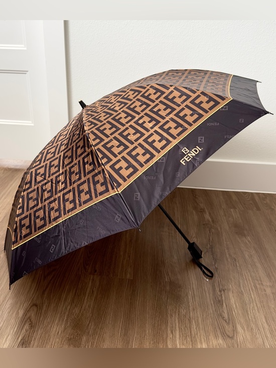 Fendi Accessories - ✨Authentic FENDI Vintage FF Zucca Monogram Nylon Compact Umbrella Brown